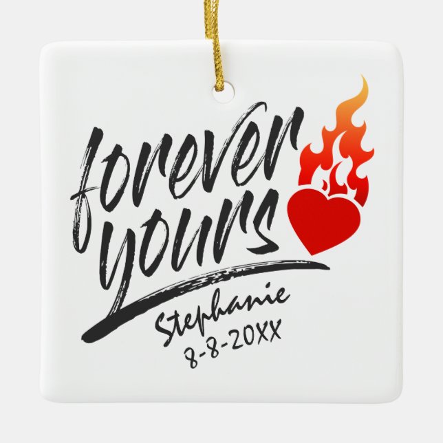Forever Yours Custom Name Valentine | Ornament (Front)