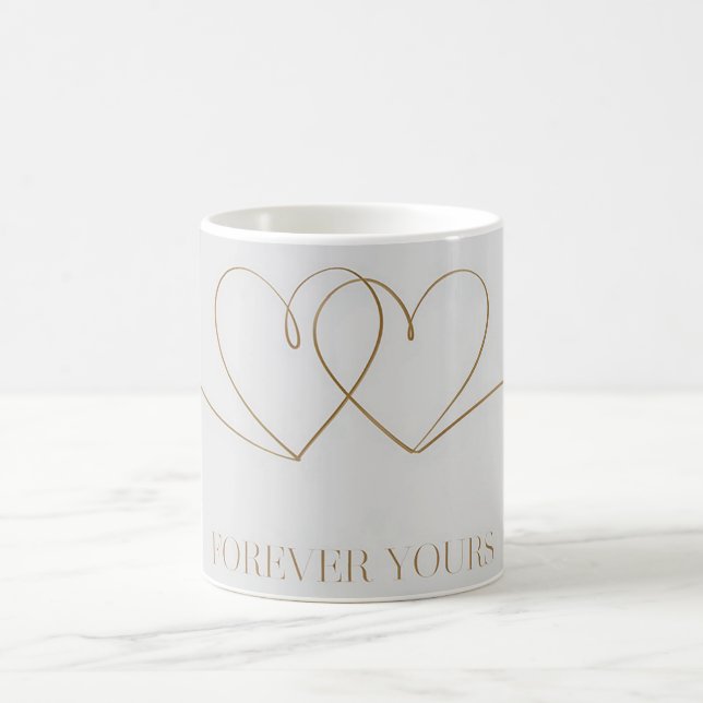 Forever Yours: Intertwined Hearts Design Coffee Mug (Center)