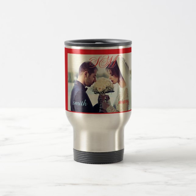Forever Yours – Personalized Wedding Photo Travel  Mug (Center)