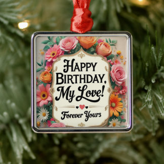 Forever Yours – Romantic Birthday Metal Tree Decoration