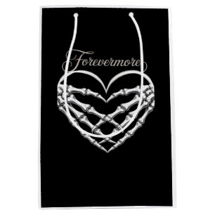 Forevermore Skeleton Hands Heart Gothic Romance Medium Gift Bag