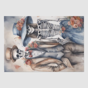 Forevermore: Skeleton Married Couple Decoupage Tissue Paper