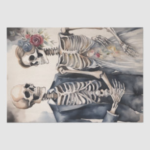 Forevermore: Skeleton Married Couple Decoupage Tissue Paper