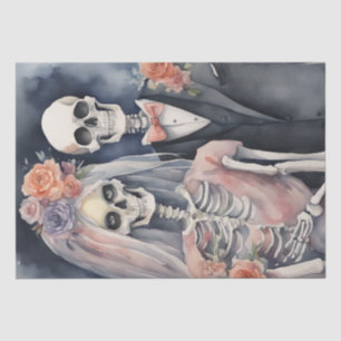 Forevermore: Skeleton Married Couple Decoupage Tissue Paper