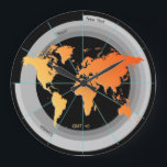 Forex Markets Timezone Clock GMT 0 hr Orange Contr<br><div class="desc">A very chic and useful addition to any traders decor. Follow market openings with this wall clock designed for traders. This high contrast wallclock has the timezones set at GMT time so is most useful if you are trading in that zone. Awesome gift to yourself or a trading friend even...</div>