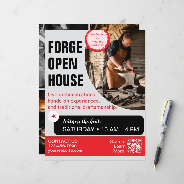 Forge Open House Blacksmith Flyer  (Front/Back In Situ)