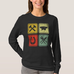 Forged Hammer Forged Pliers Horseshoe Blacksmith T-Shirt