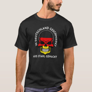 Forged Made Germany German Flag Skull Steelworker T-Shirt