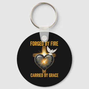 Forged Through Fire Carried By Grace Christian Cro Key Ring