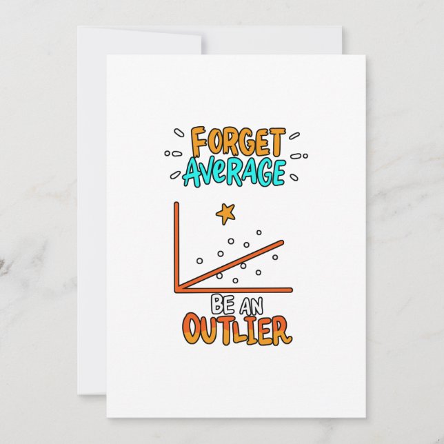Forget Average Be An Outlier Math Pun Joke Gift Holiday Card (Front)