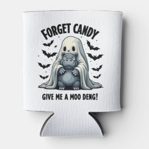 Forget Candy Give Me Moo Deng Halloween Ghost Can Cooler