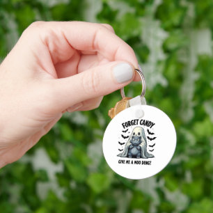 Forget Candy Give Me Moo Deng Halloween Ghost Key Ring