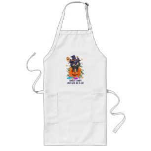 Forget Candy Just Give Me A Cat – Witch Cat Long Apron