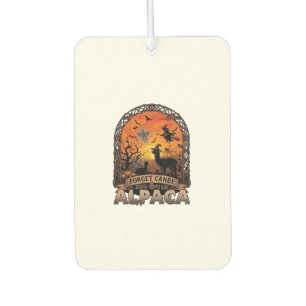 Forget Candy Just Give Me Alpaca Halloween Ghost W Car Air Freshener