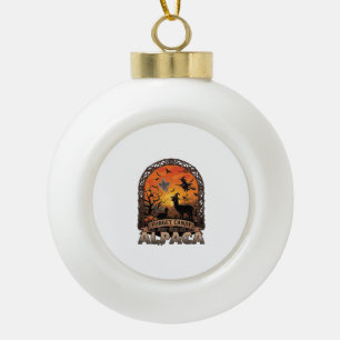 Forget Candy Just Give Me Alpaca Halloween Ghost W Ceramic Ball Christmas Ornament