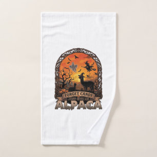 Forget Candy Just Give Me Alpaca Halloween Ghost W Hand Towel