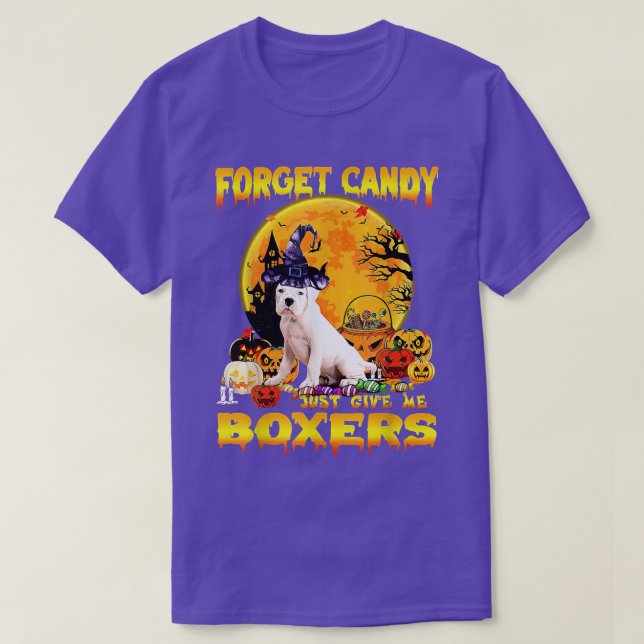 Forget Candy Just Give Me Boers Pumpkin Halloween  T-Shirt (Design Front)