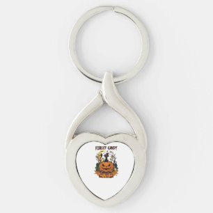 Forget Candy Just Give Me Cat Halloween Pumpkin_1 Key Ring