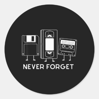 Forget Floppy Disc Retro Funny 90s Novelty Classic Round Sticker