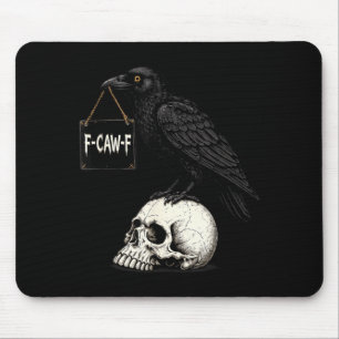 Forget Funny Raven Skull Halloween Gothic Graphic Mouse Mat