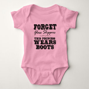 Forget Glass Slippers, This Princess Wears Boots Baby Bodysuit
