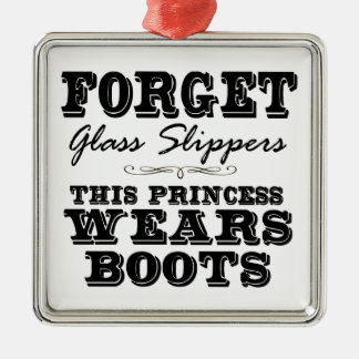 Forget Glass Slippers, This Princess Wears Boots Metal Tree Decoration