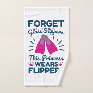 Forget Glass Slippers This Princess Wears Flippers Hand Towel
