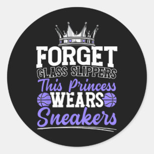 Forget Glass Slippers This Princess Wears Sneakers Classic Round Sticker