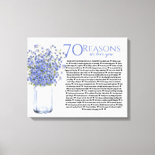 forget me knot 70 reasons why we love you canvas print