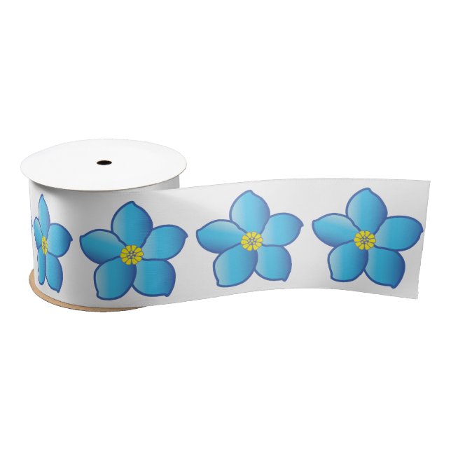 Forget-Me-Not 3 Inches Satin Ribbon (Spool)