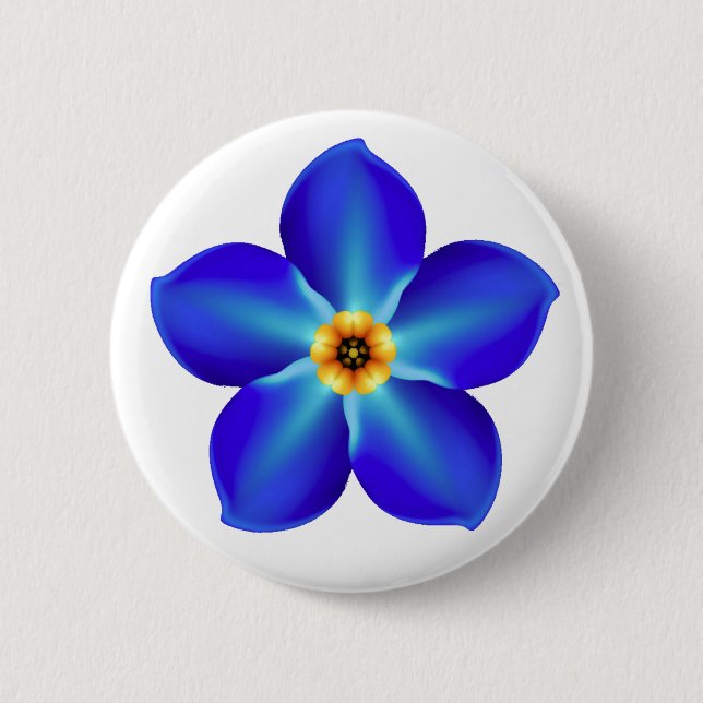 Forget-Me-Not 6 Cm Round Badge (Front)