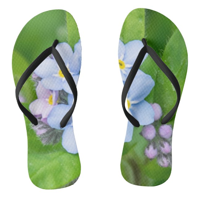 Forget-me-not, Adult Flip Flops, Slim Straps Flops (Footbed)