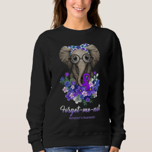 Forget-Me-Not Alzheimer's Awareness Cute Elephant Sweatshirt