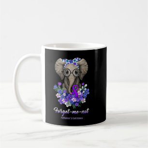 Forget me not Alzheimer's Awareness Elephant Flowe Coffee Mug