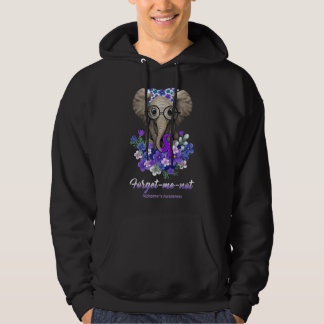 Forget me not Alzheimer's Awareness Elephant Flowe Hoodie