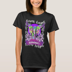 Forget me not Alzheimer's Awareness Elephant Purpl T-Shirt