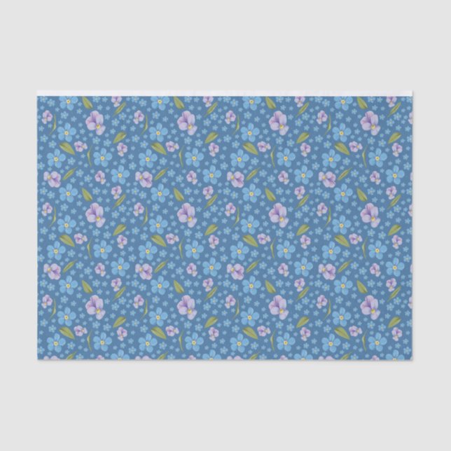 Forget-Me-Not and Pansy Tissue Paper (Front)