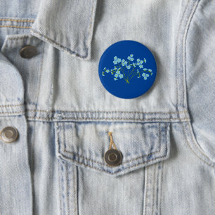 Forget Me Not Blue 6 Cm Round Badge