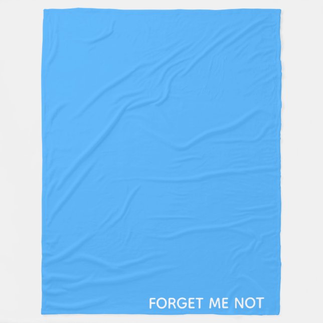 Forget-me-not blue colour name fleece blanket (Front)