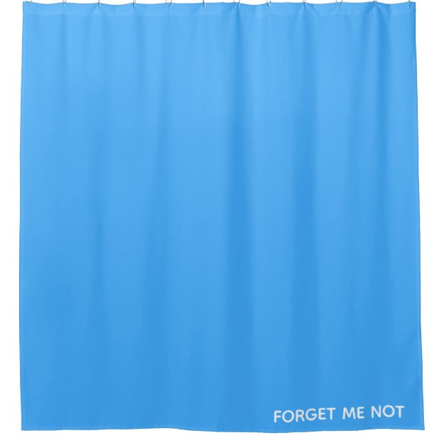 Forget-me-not blue colour name shower curtain (Front)