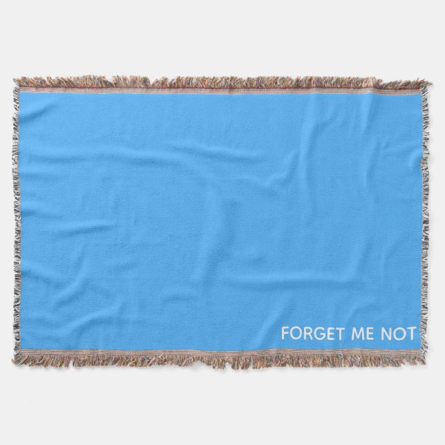 Forget-me-not blue colour name throw blanket (Front)