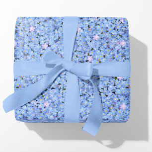 Forget-me-not Blue Floral Photographic  Wrapping Paper