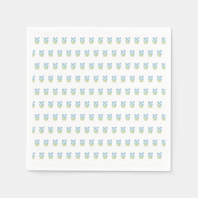 Forget me not Blue Flowers Baby Shower Girl Napkin (Front)