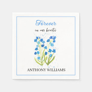 Forget me not Blue Flowers Funeral Napkin