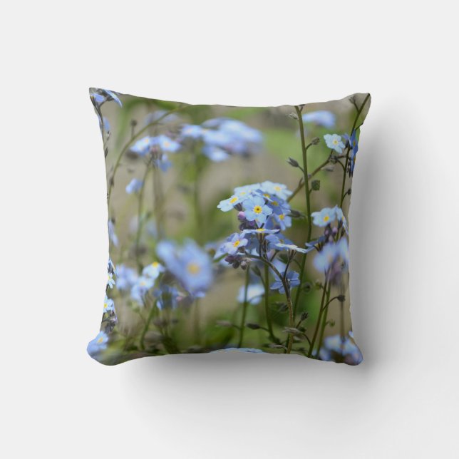 Forget-me-not Blue Flowers Pillow (Front)