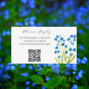Forget me not Blue Spring Flowers Floral Wedding Enclosure Card