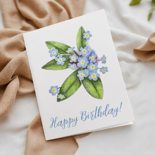 Forget Me Not Botanical Business Happy Birthday Card