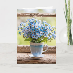 Forget-Me-Not Bouquet Thank You Card