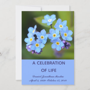 Forget Me Not Celebration of Life Invitation Card