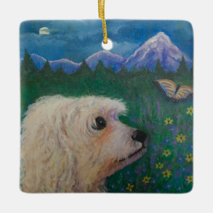 Forget me not ceramic ornament